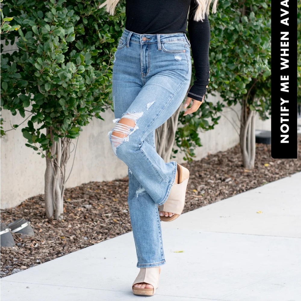 Judy Blue distressed boot cut jeans size 5